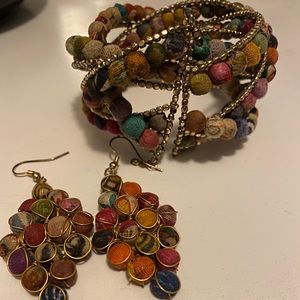 Bracelet and earrings